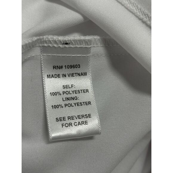 Rabbit Design Lace Dress 16 Short Sleeve Boho Vacation Peplum Hem Preppy White - Picture 7 of 8